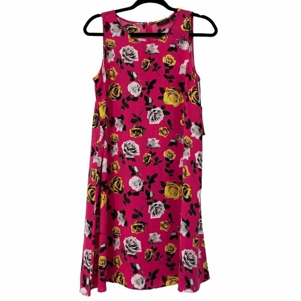 Halogen Hot Pink Rose Pop Art Sleeveless Dress